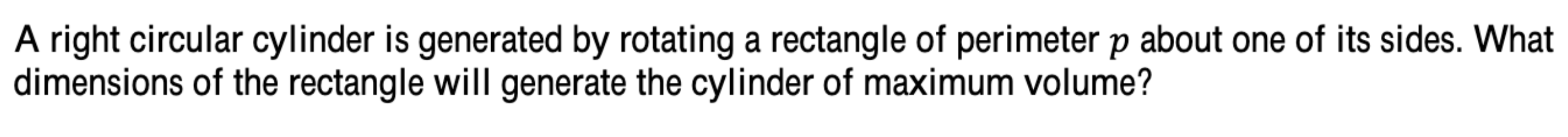 perimeter p about one of its sides. What dimensions of the rectangle