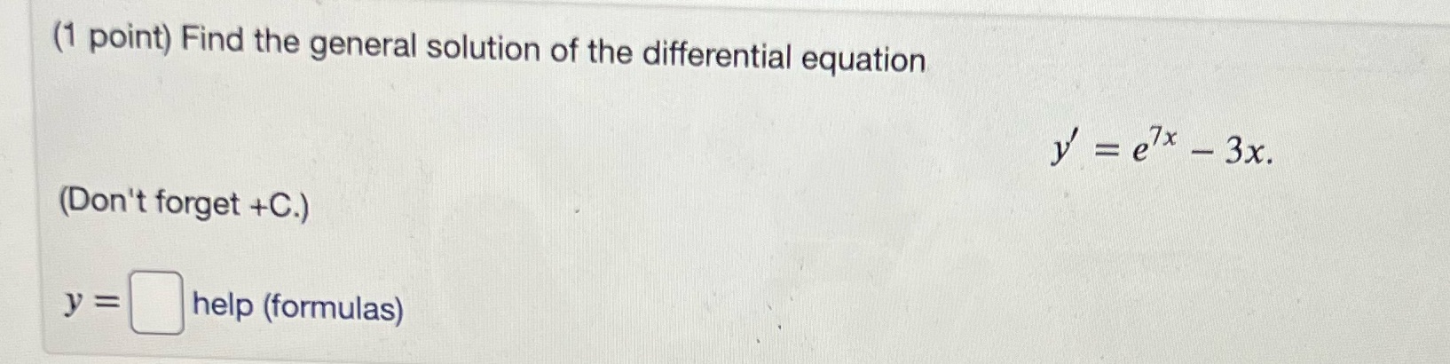 Use separable equations technique (1 point) Find the general solution of
