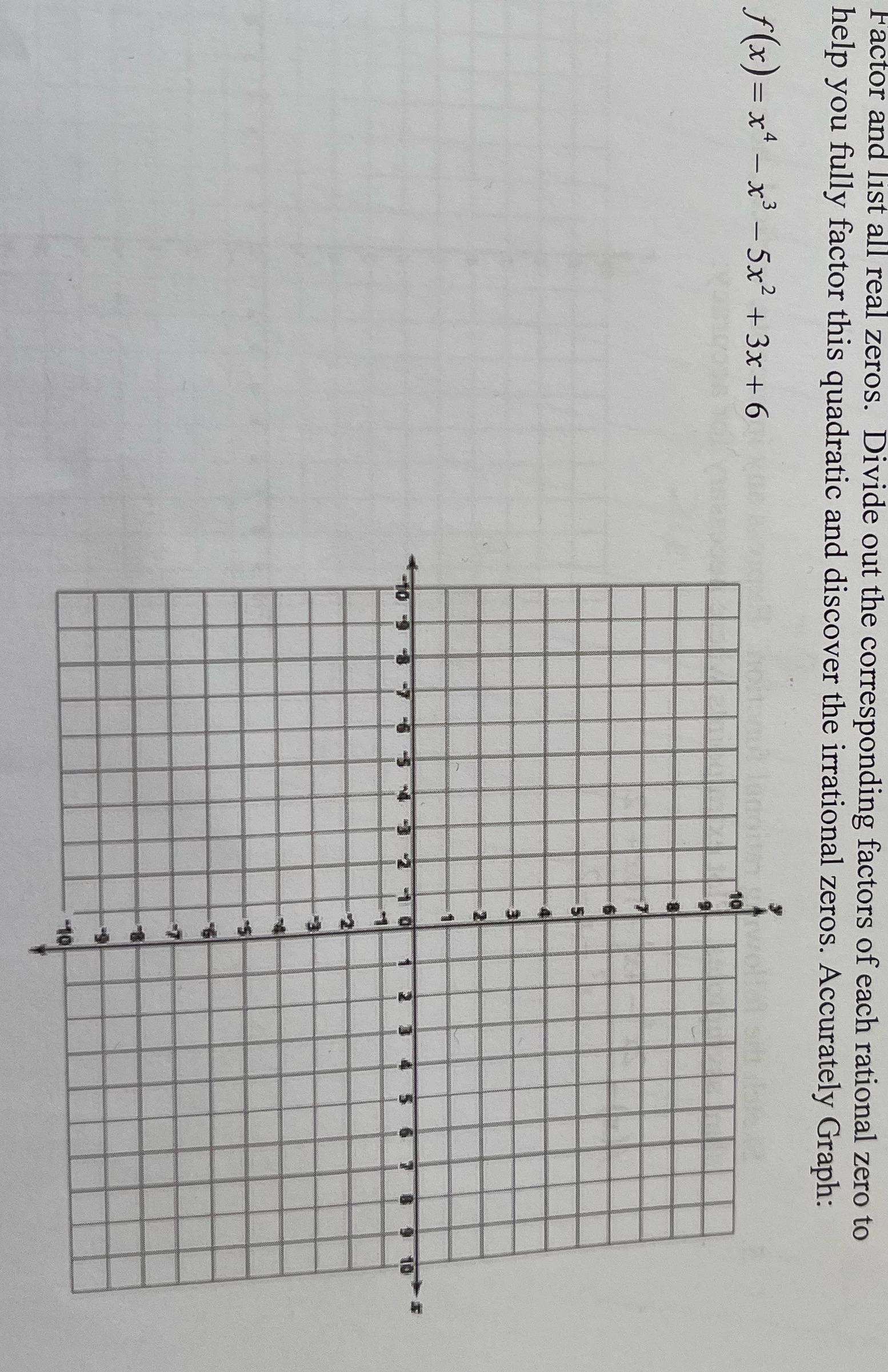 Divide out the corresponding factors of each rational zero to help you