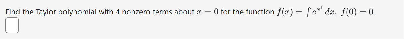 0 for the function f(x) = Sex* da, f(0) = 0