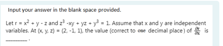  Input your answer in the blank space provided. Let r =
