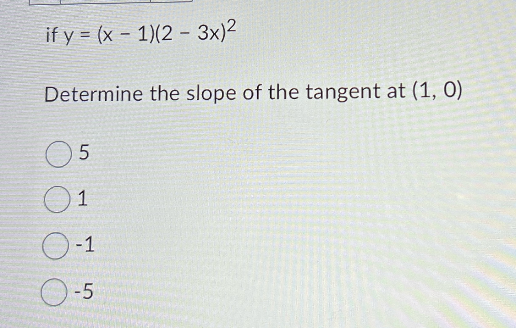 tangent at (1, O) 05 01 0-1 0-5