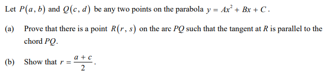 the parabola y = Ax: + 3:; + C. {a} Prove that
