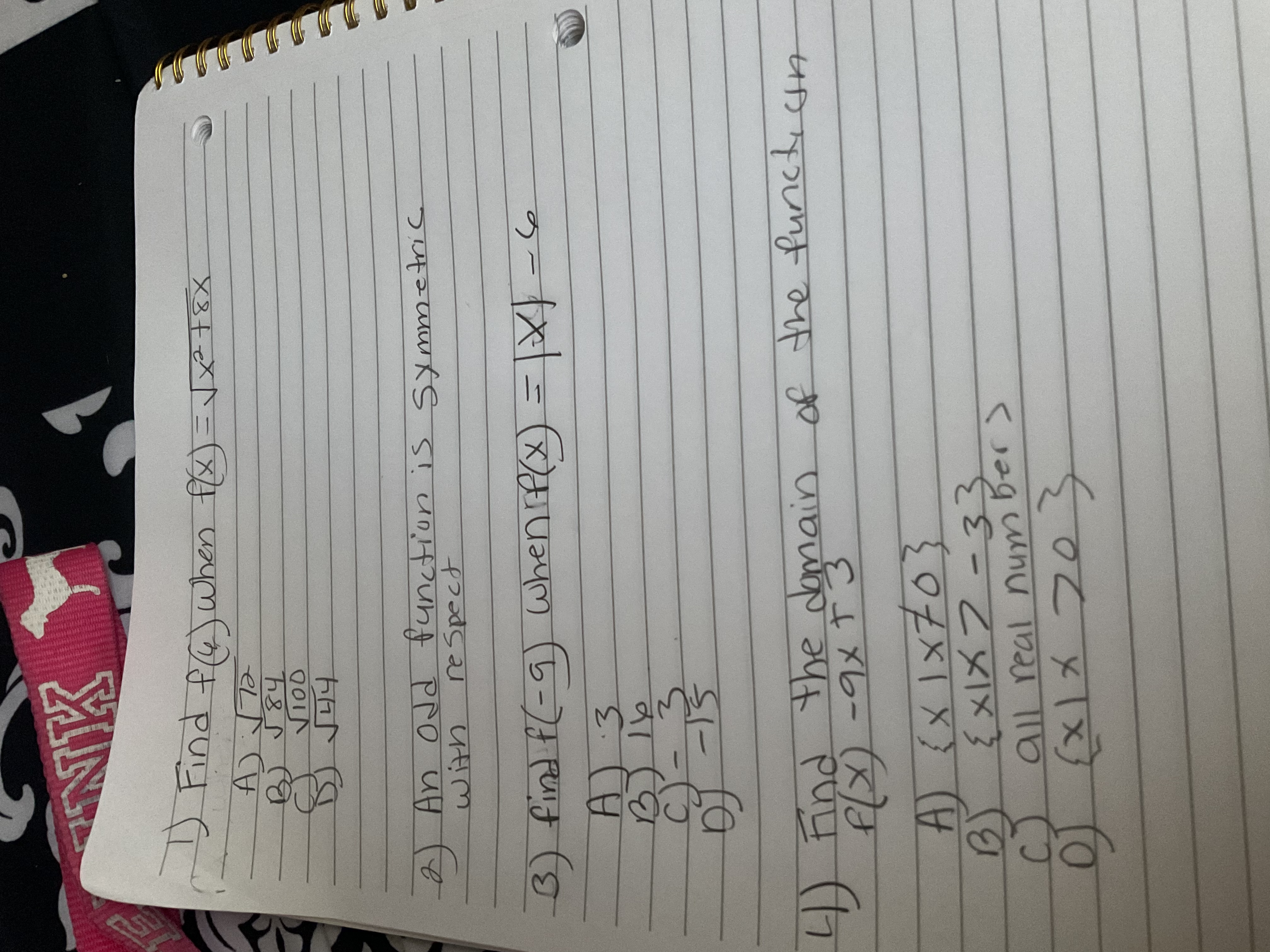 INK 1 ) Find f ( ) when ( x )