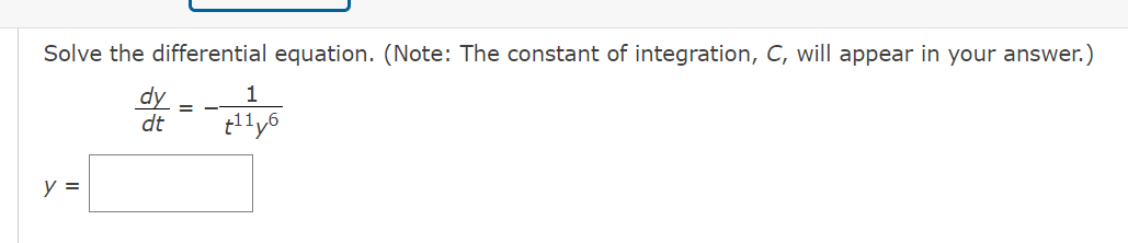 in your answer.) dt 1 t11y6