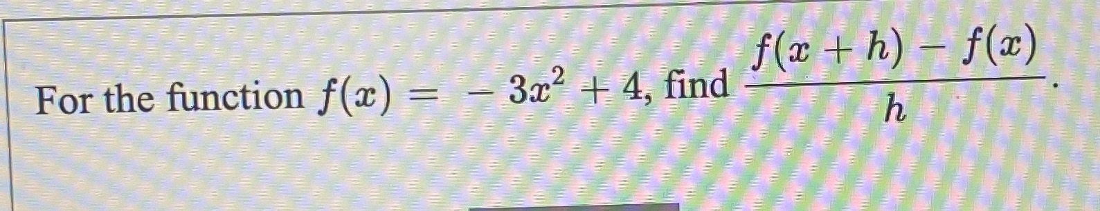 For the function f(c) 3c2 + 4, find