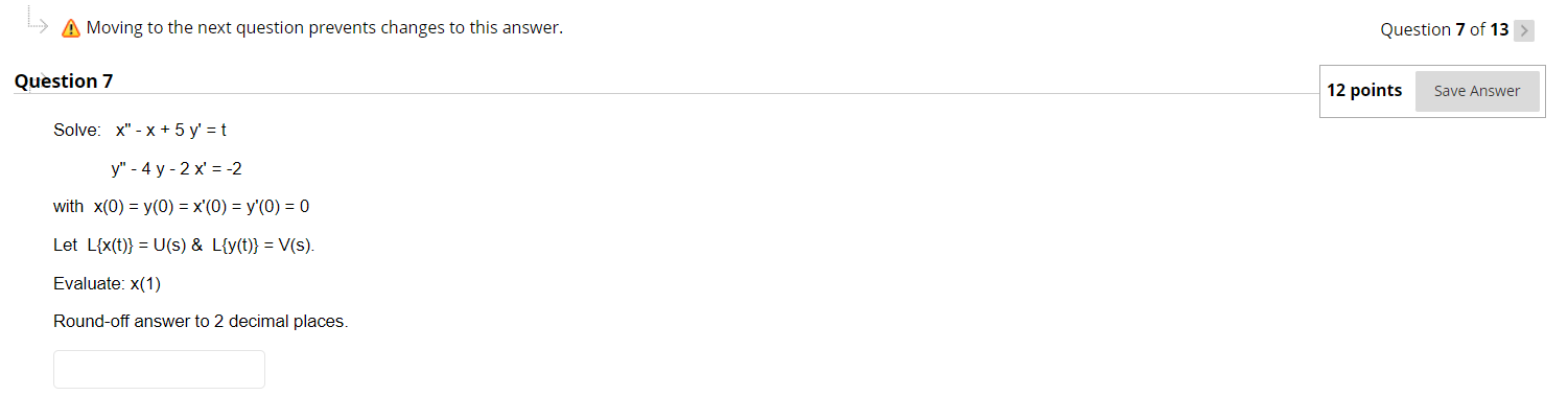 Question 7 of 13 > Question 7 12 points Save Answer Solve: