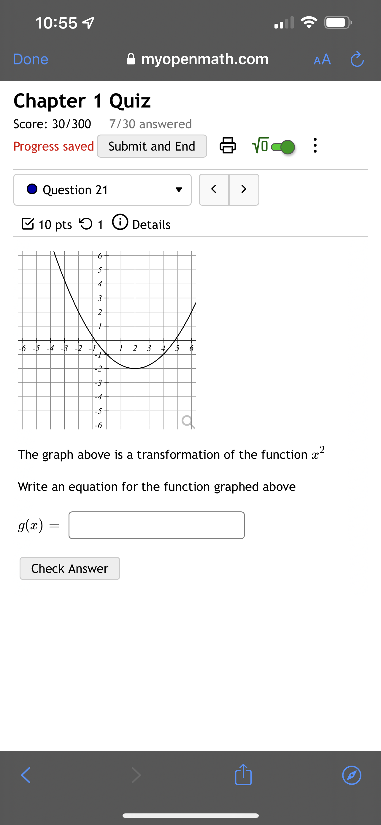 Chapter 1 Quiz Score: 30/300 7/30 answered Progress saved Submit and