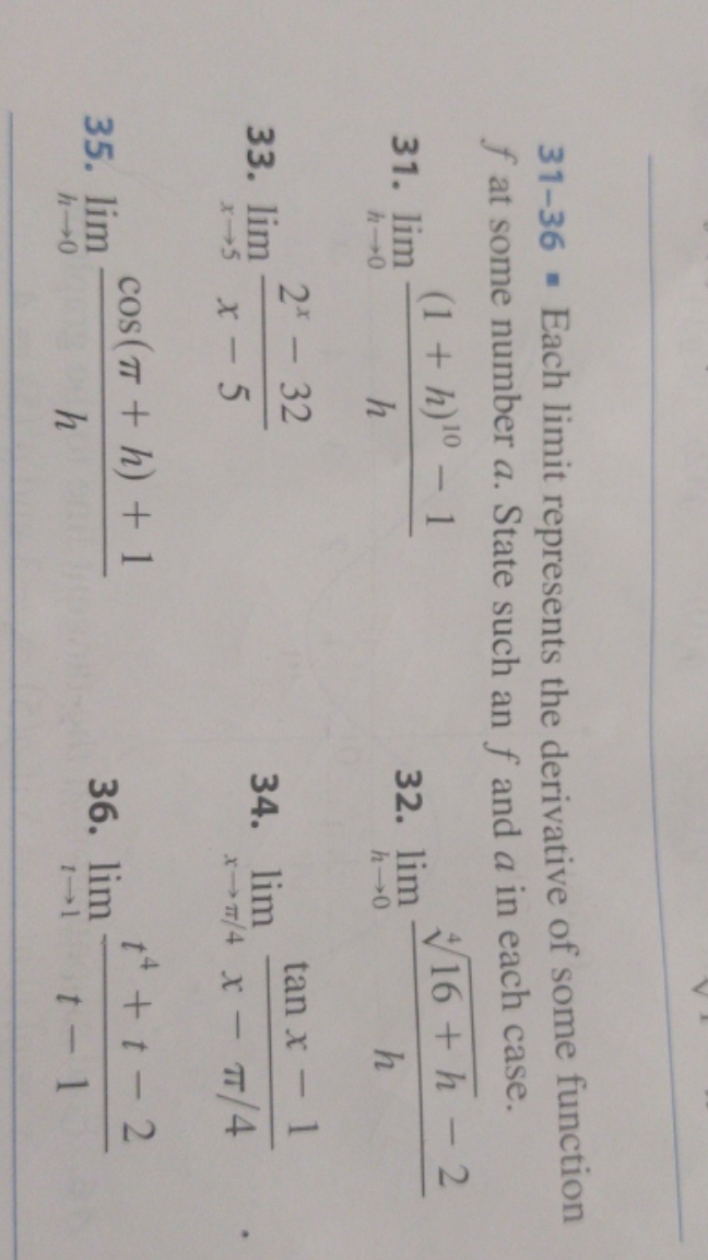  I need help with 33 and 35 31-36 . Each limit