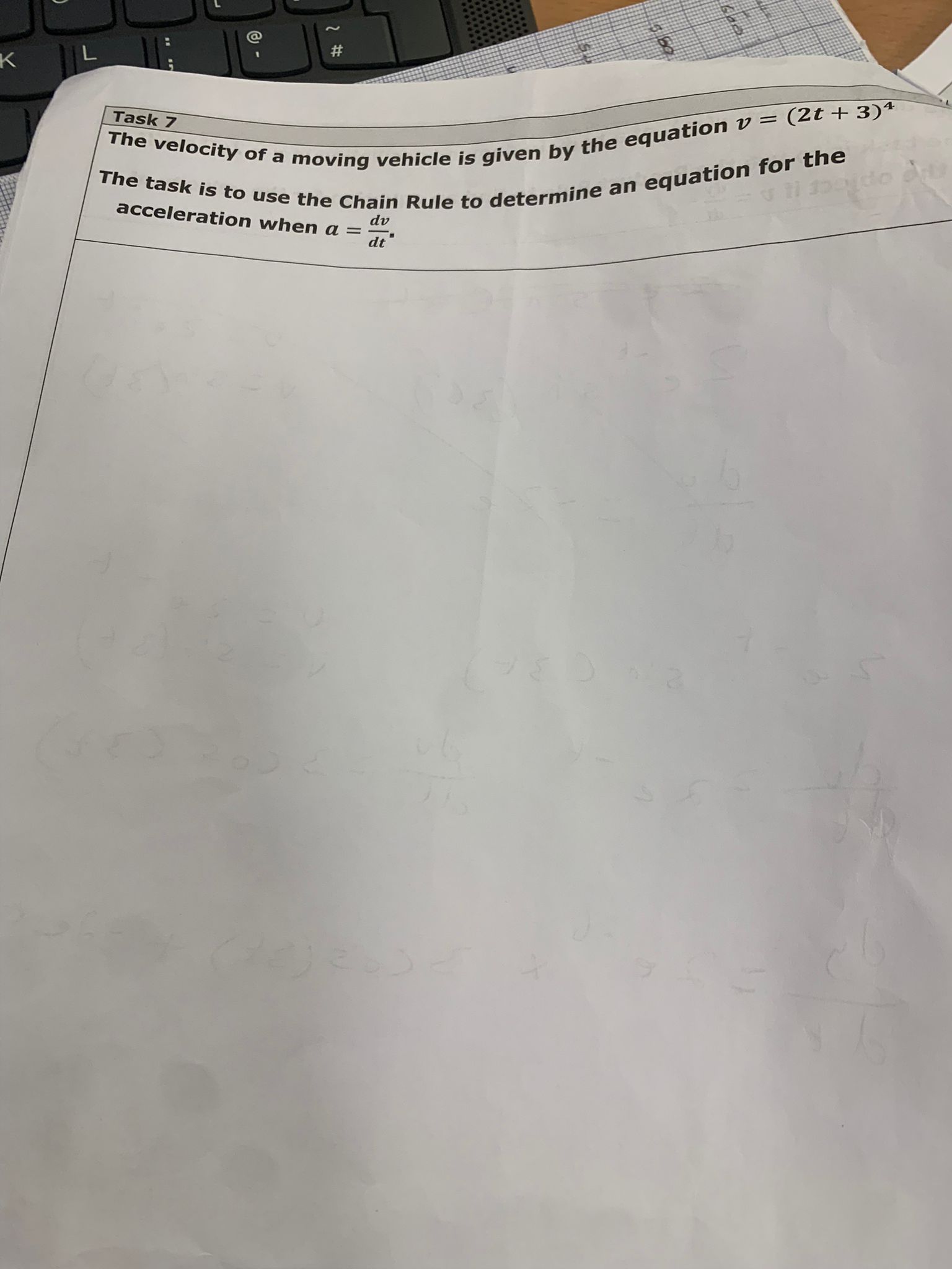 equation v is to use the Chain R acceleration When a dv