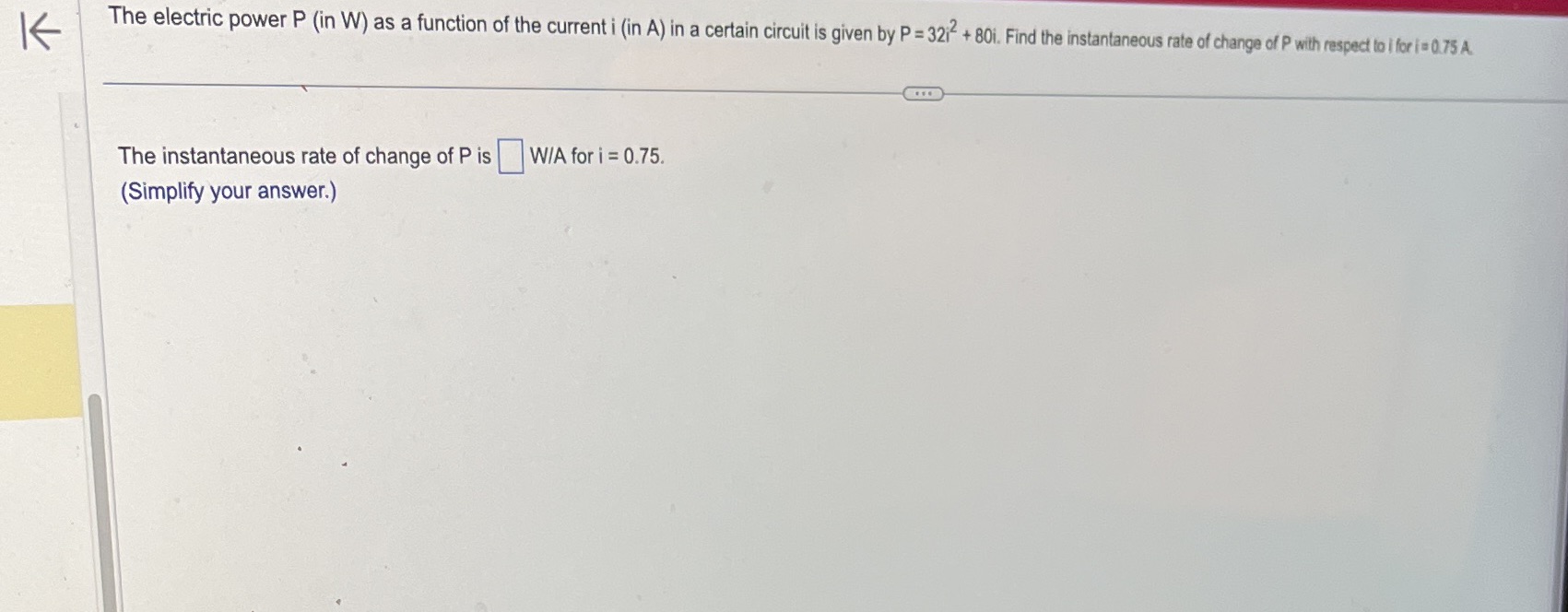 the current i (in A) in a certain circuit is given by