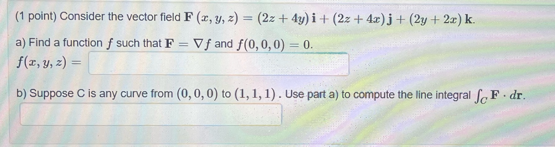 = (2z + 4y) i + (2z + 4x) j + (2y