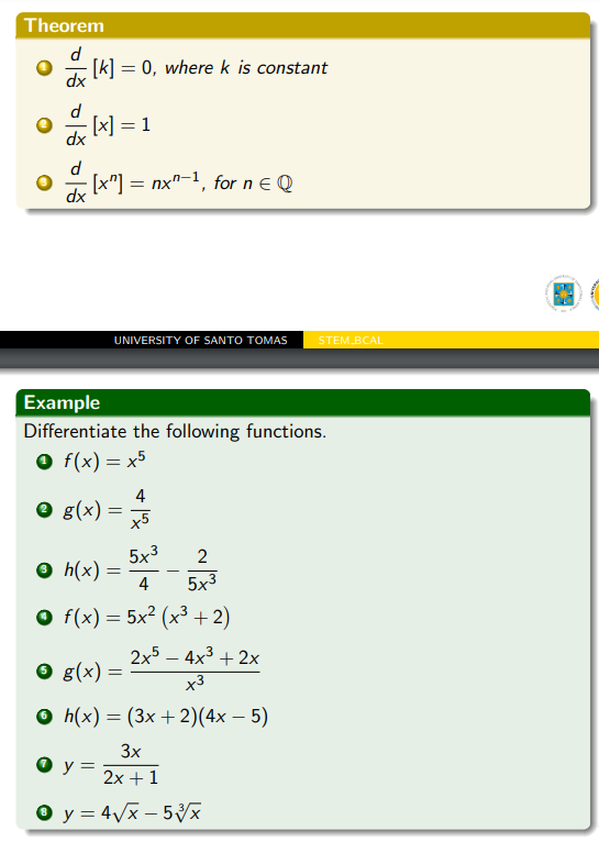  Theorem O dx - [k] = 0, where k is constant