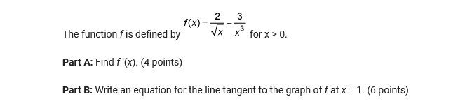  2 3 f ( x ) = The function f is