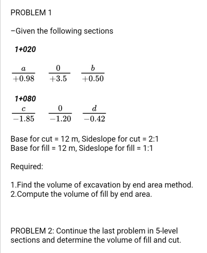 for cut =12m, Sideslope for cut =2:1 Base for fill =12m, Sideslope