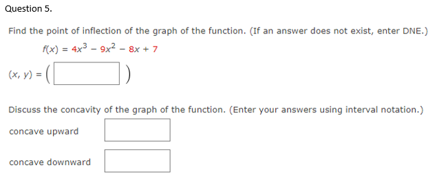 graph is concave upward or concave downward. (Enter your answers using interval