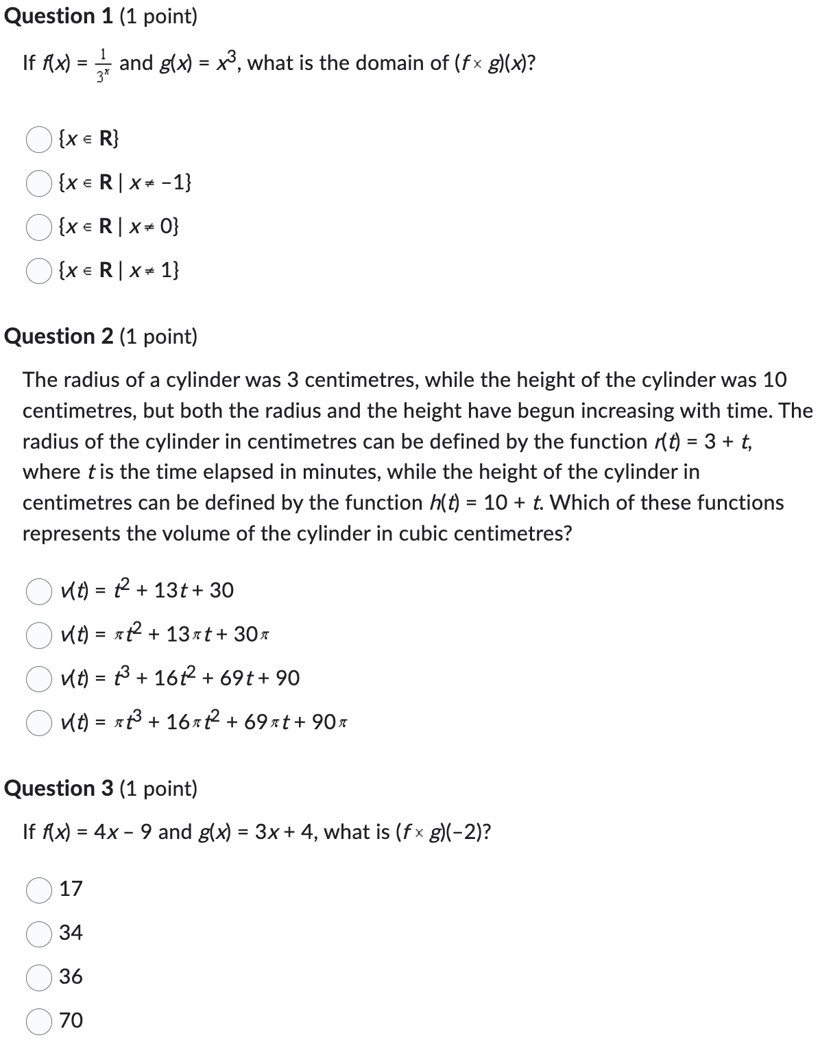 centimetres, but both the radius and the height have begun increasing with