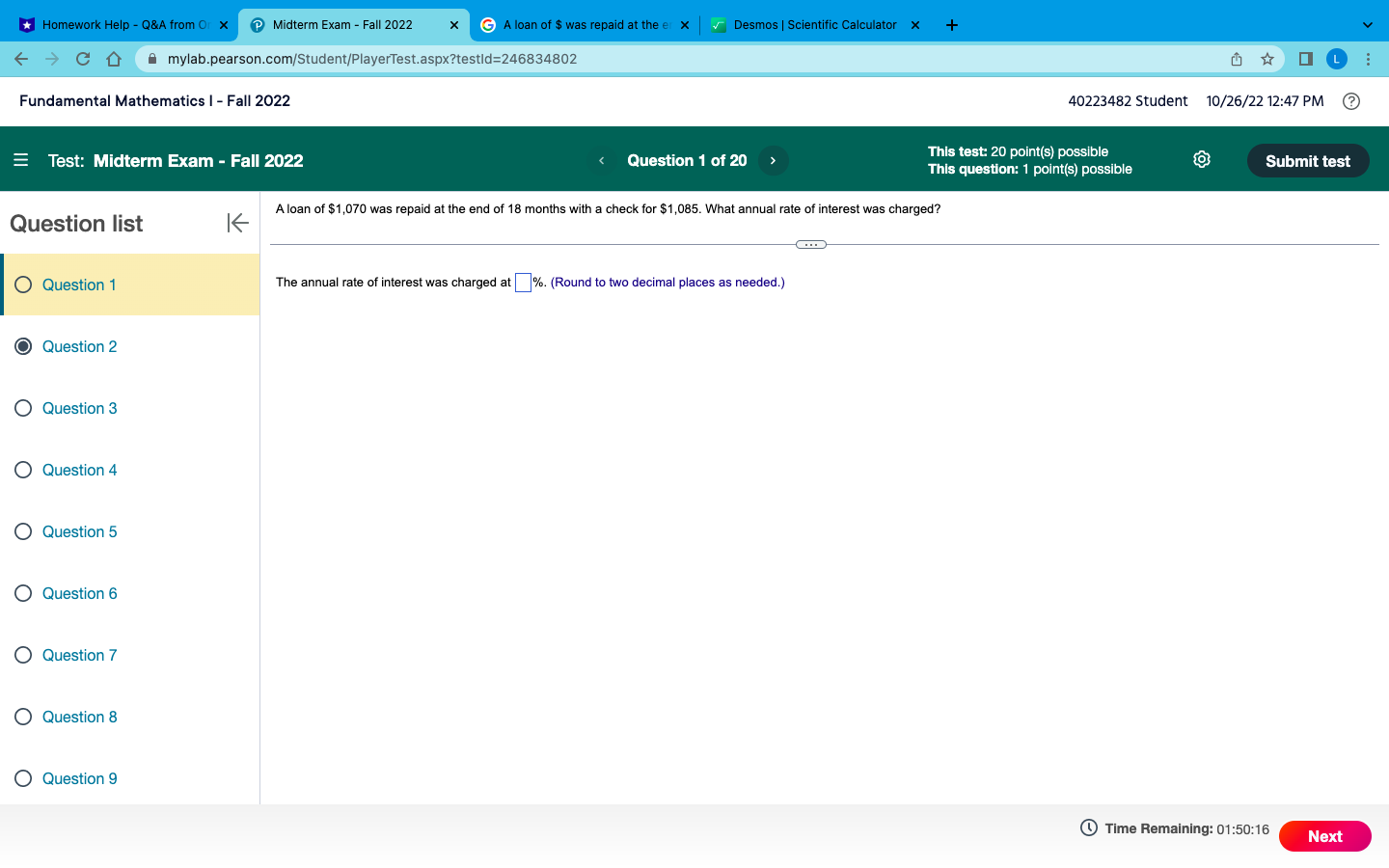  1. * Homework Help - Q&A from Or x Midterm Exam