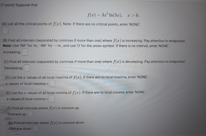 List all the critical points of f(x). Note: If there are no