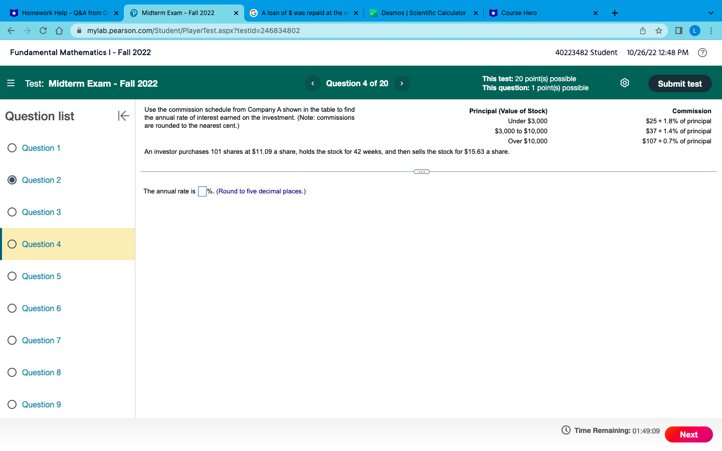 loan of $1,070 was repaid at the end of 18 months with