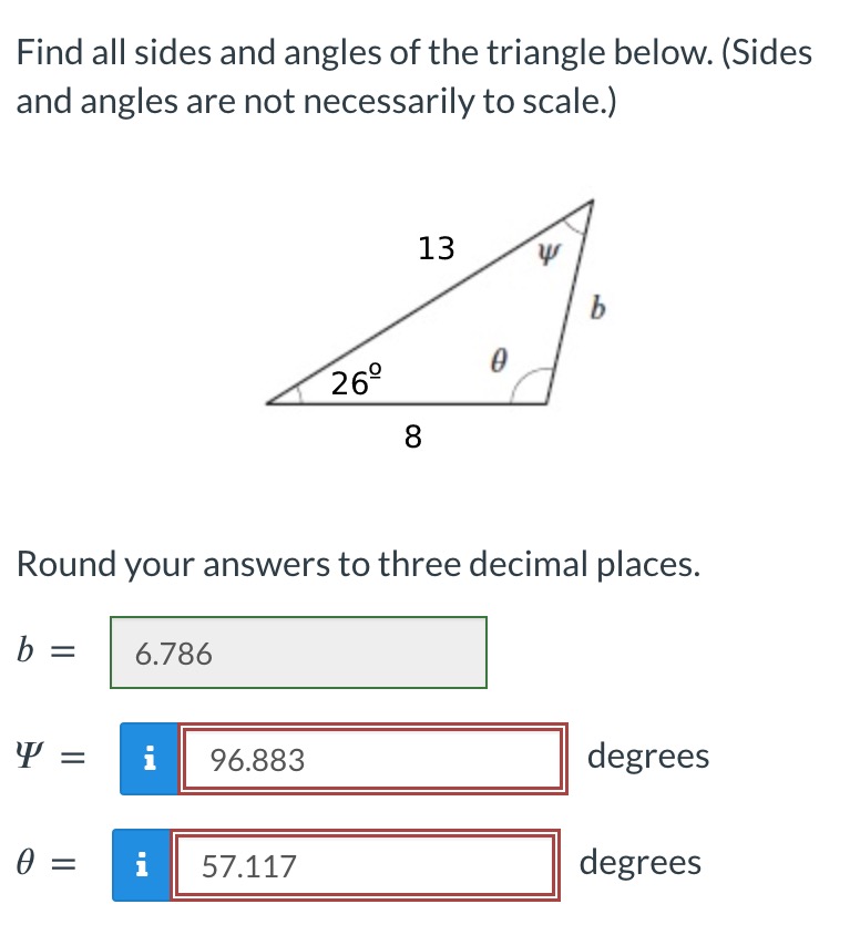 Round your answer to three decimal places. Find all sides and angles