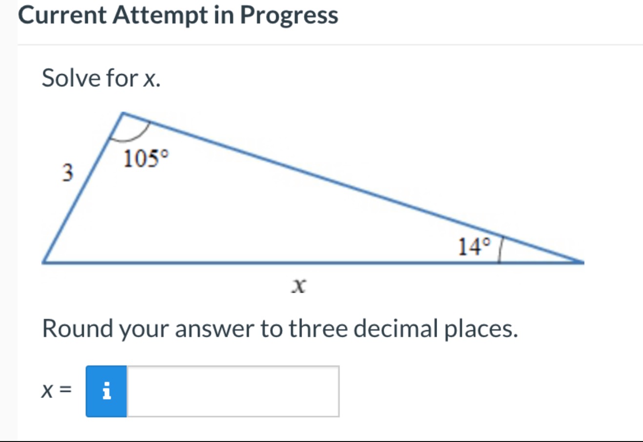 angles of the triangle. (Sides and angles are not necessarily to scale.)