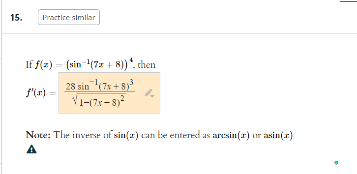 14. X Try again Practice similar Your answer is incorrect. If f(x)