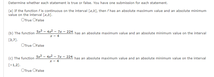 have one submission for each statement. (a) If the function fis continuous