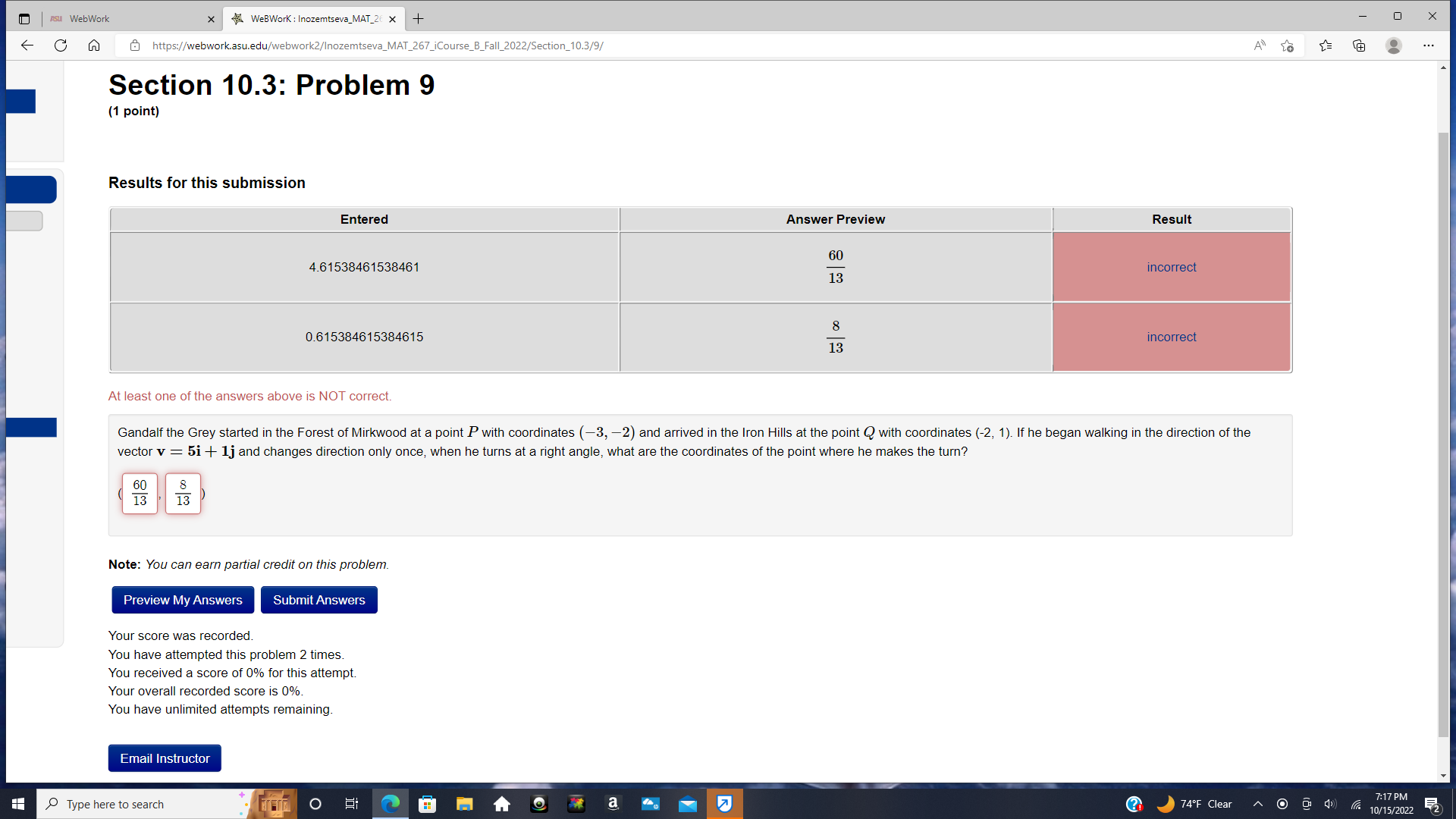 C m \\'j hips:wrebmorkesiledu: Section 10.3: Problem 9 (1 point) r'AT72677iL'ongeiELFalLZC' 1;