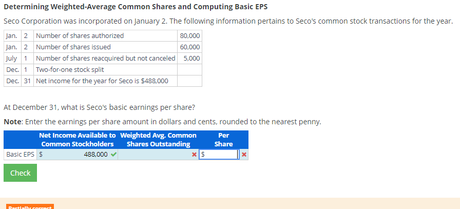 incorporated on January 2. The following information pertains to Seco's common stock