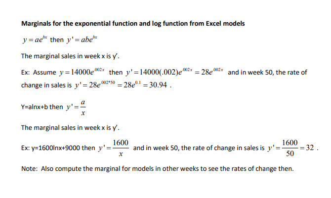 y' =14000(.002)e"?* = 28e" and in week 50, the rate of change