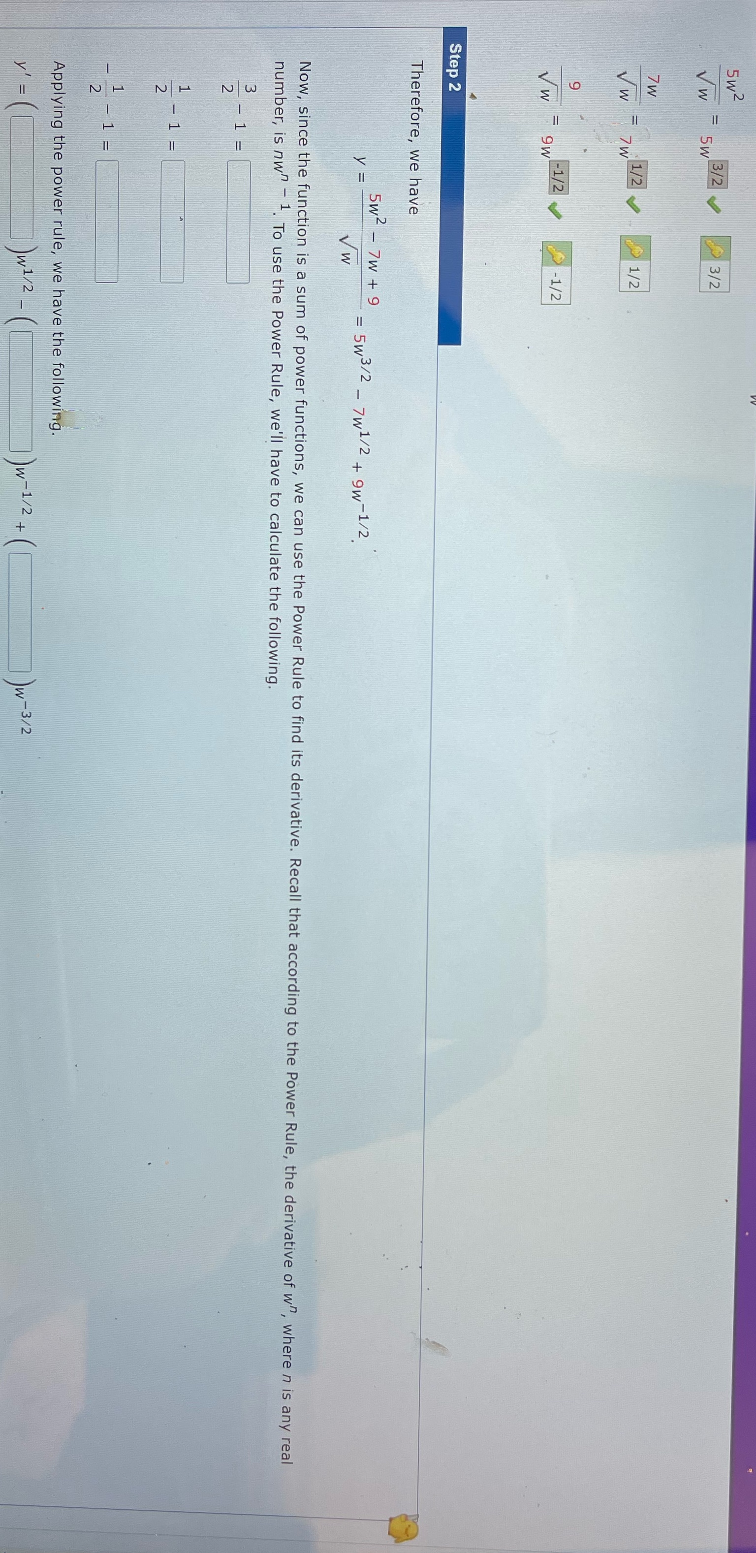  5 w 2 m VW = 3/2 5w 7 W VW