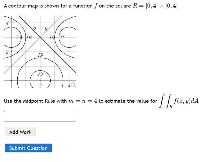 Rule with m = n = 4 to estimate the value for
