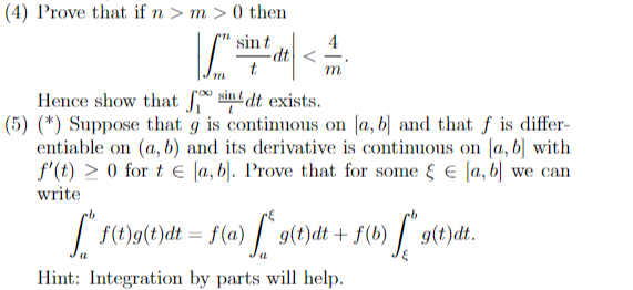 dt m Hence show that dt exists. (5) (*) Suppose that g