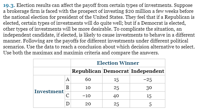  19.3. Election results can affect the payoff from certain types of