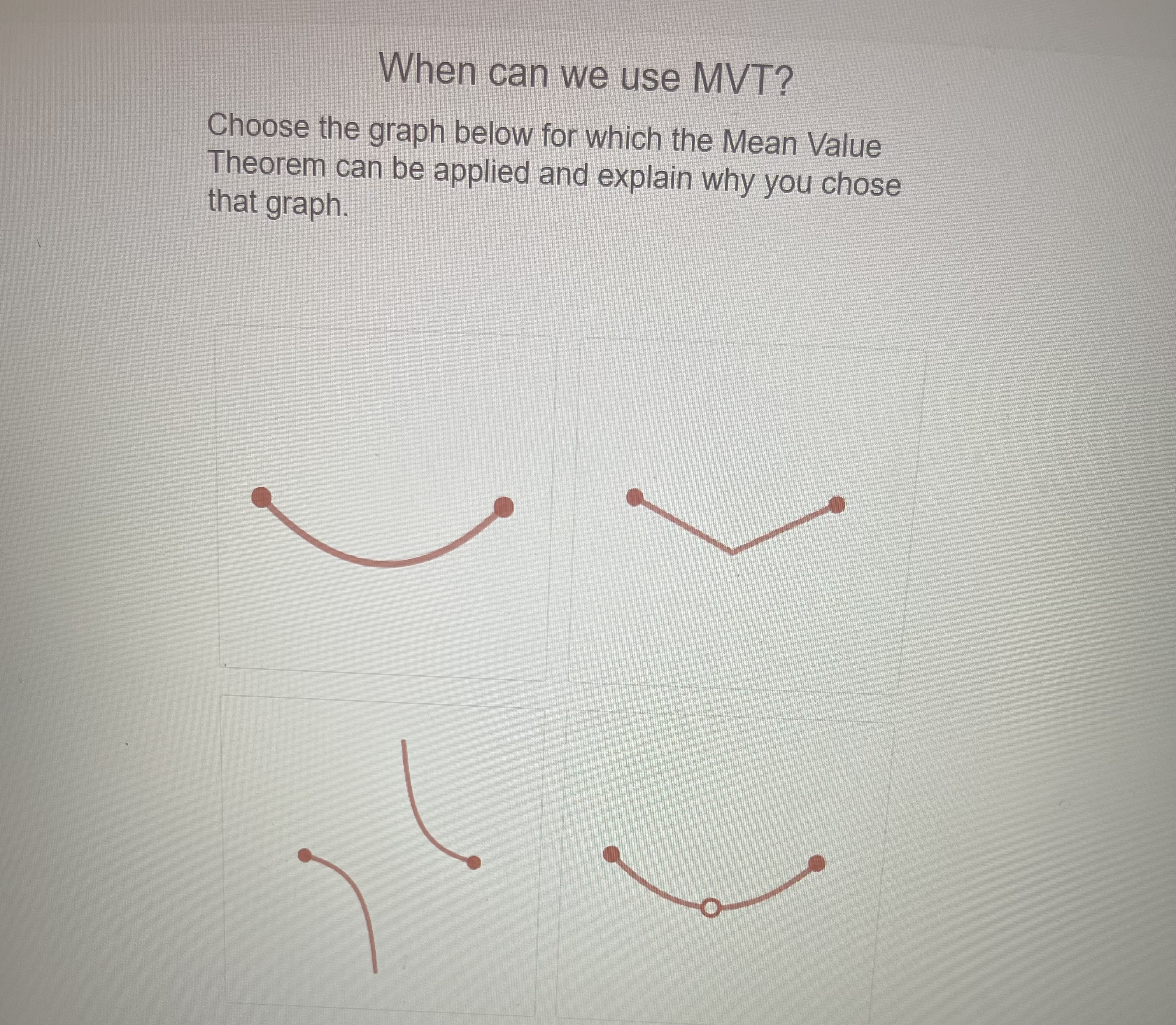 MVT on the interval because g (x ) is both differentiable and