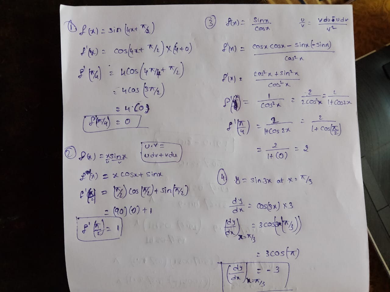 answers the question. Ax) = sin 4x + 1. If find C.