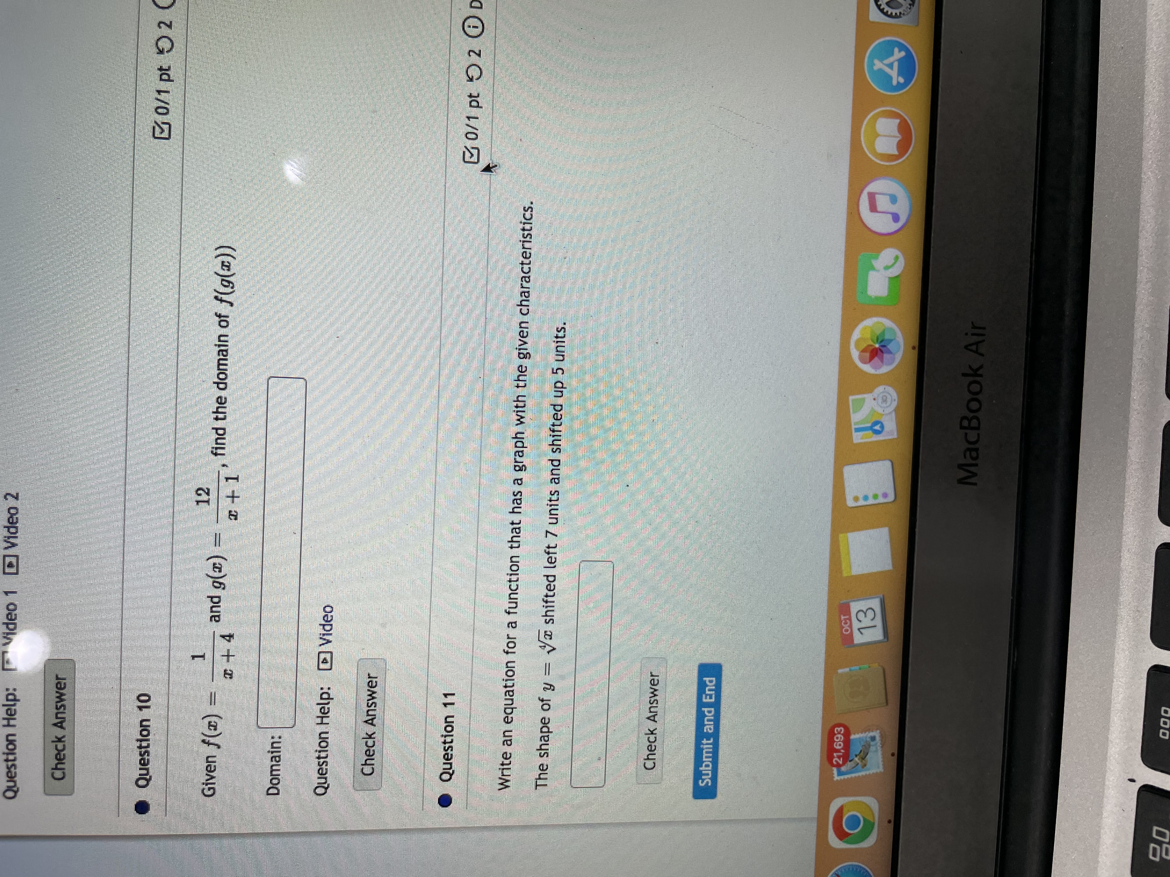 Question Help: Video 1 ) Video 2 Check Answer Question 10