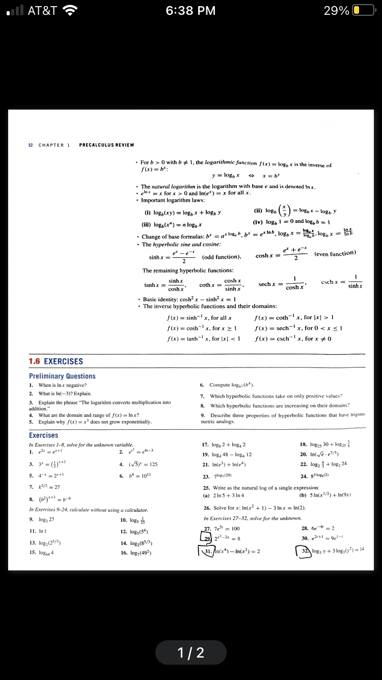 AT&T 6:38 PM 290/0 (OZ) S' CHAPTER REVIEW For b > O