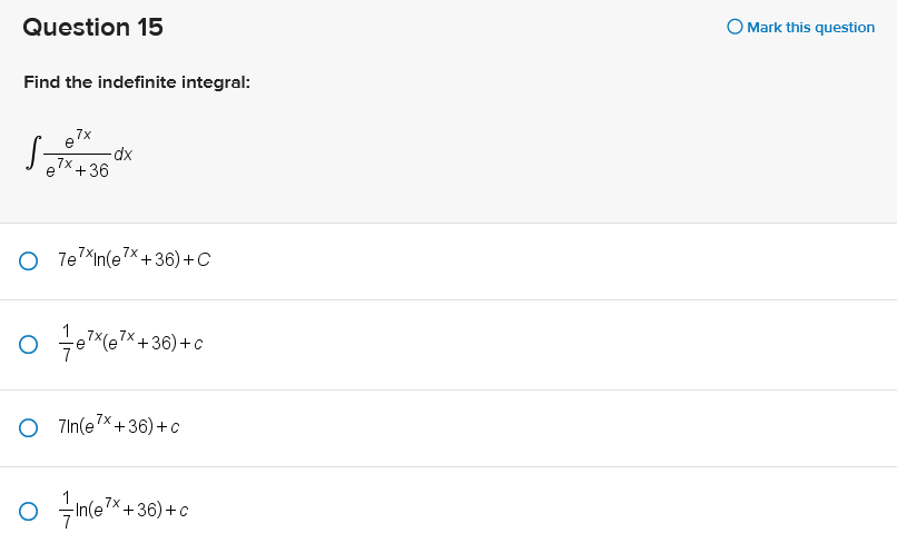 O Mark this question Consider the function f(x) = 4x