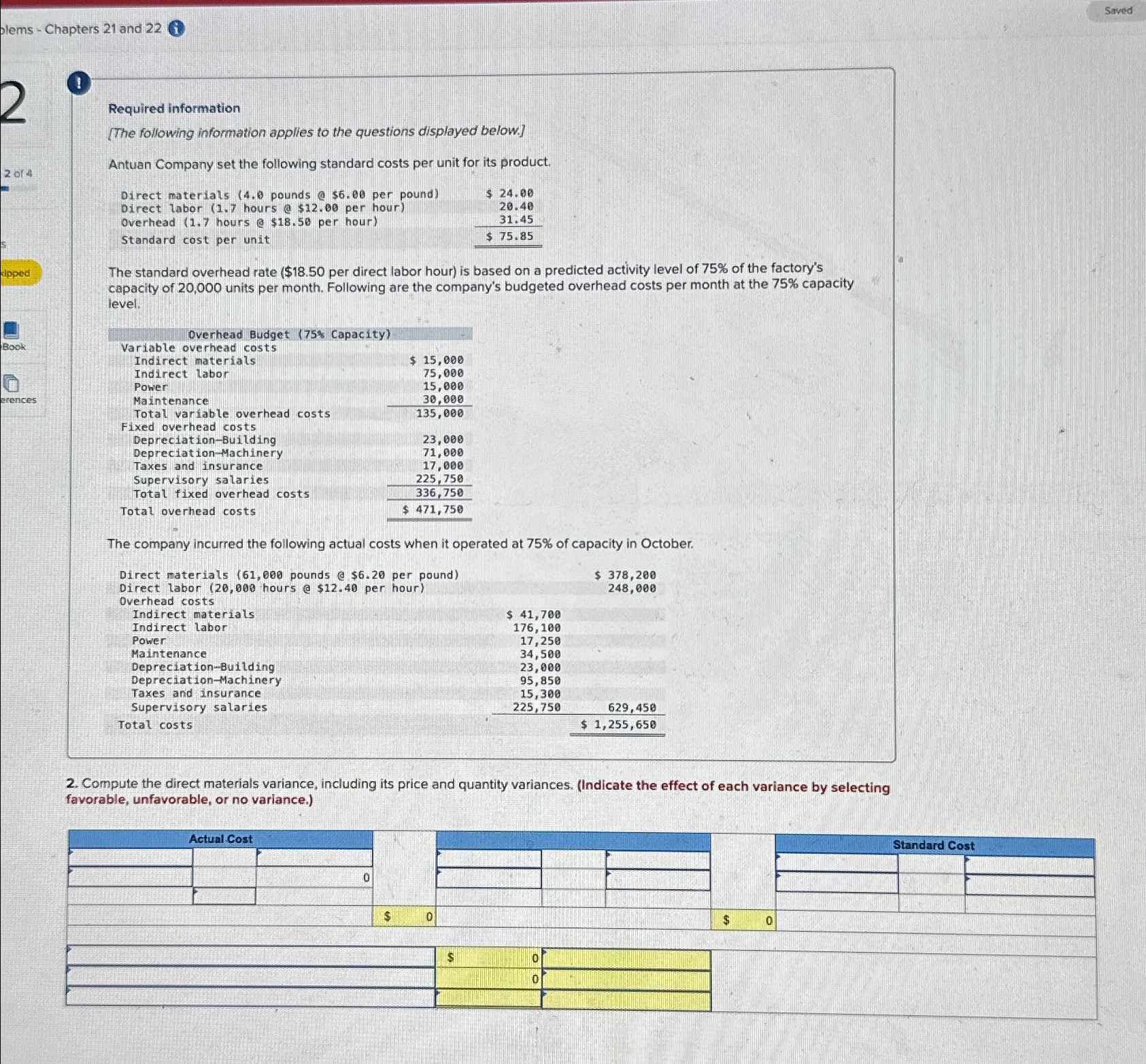  lems - Chapters 21 and 22 ( Required information [The following