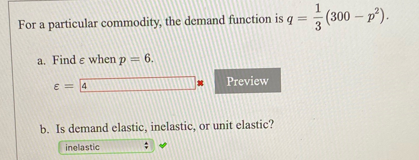 = (300 - 1 2 ) . a. Find & when p