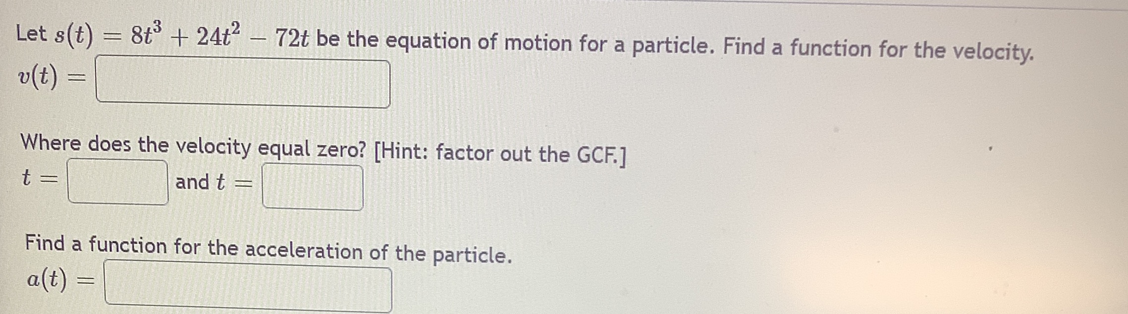 Let s(t) = 8to + 24t - 72t be the equation