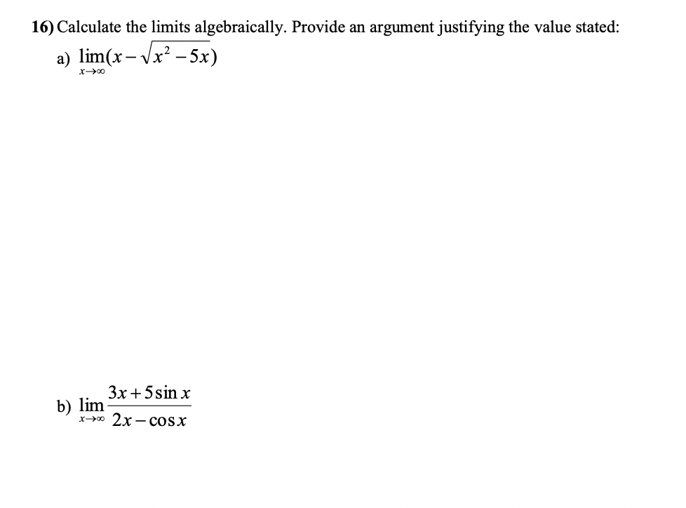 [Solved] 16) Calculate the limits algebraically. P | SolutionInn