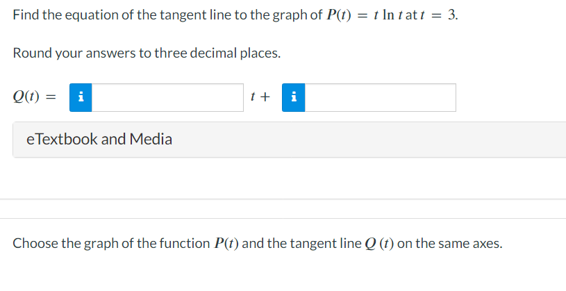 the equation of the tangent line to the graph of P(t) =