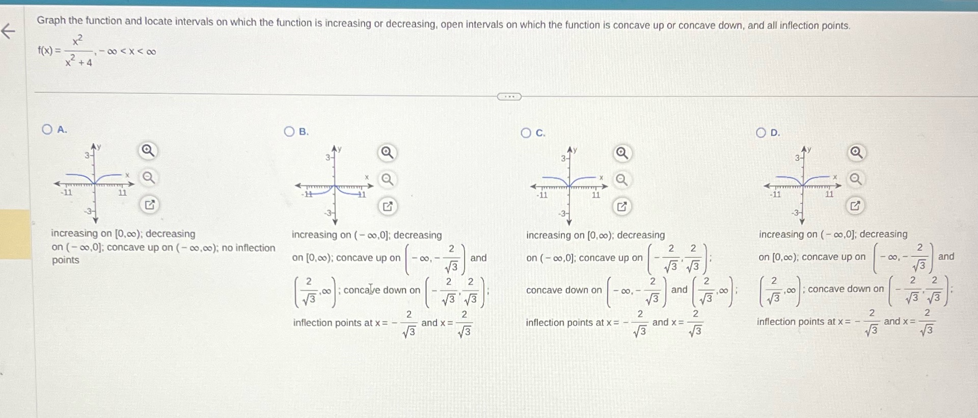  Graph the function and locate intervals on which the function is