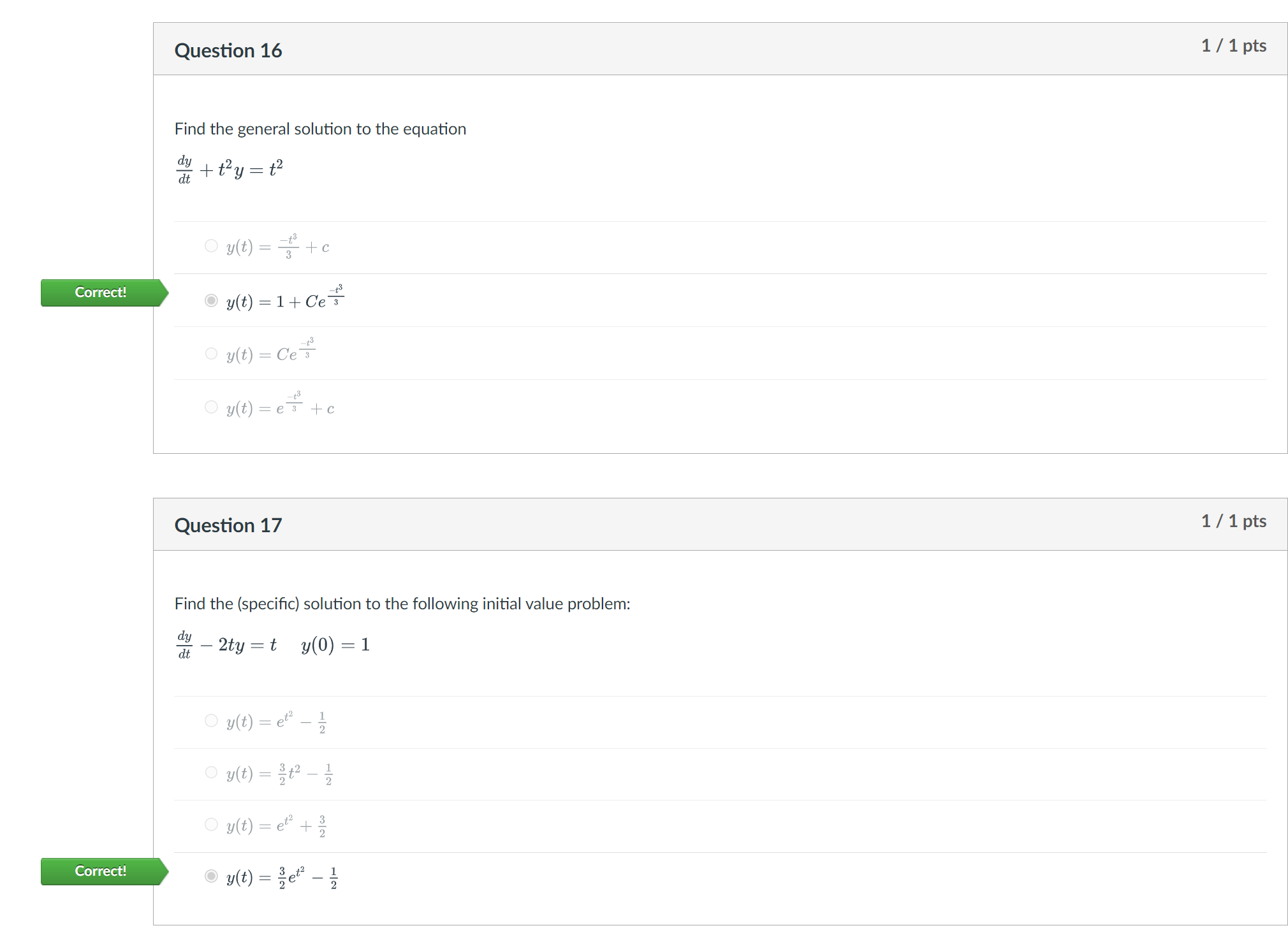 1 + C Question 14 1 / 1 pts What is derivative