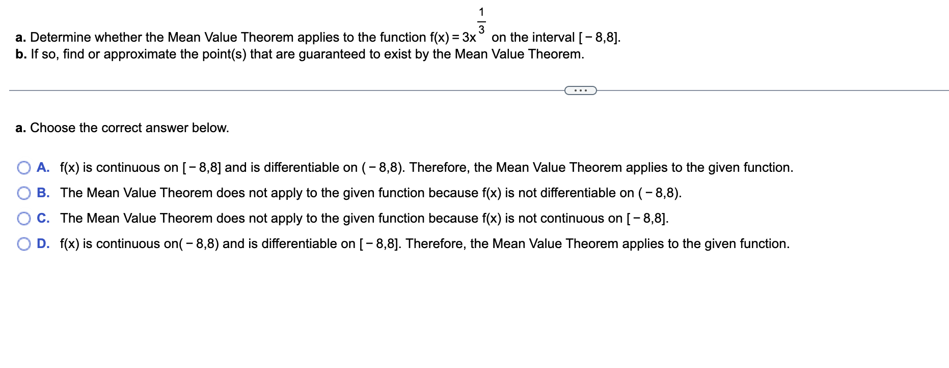 so, find the point(s) that are guaranteed to exist by the Mean