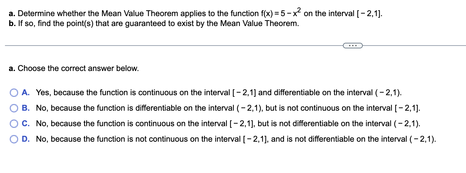 the interval ( - 2,1). {I} B. No, because the function is