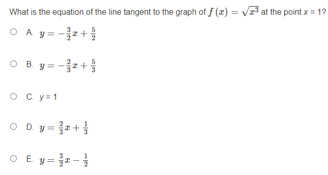 of the function has a vertical asymptote at :c : 1. O